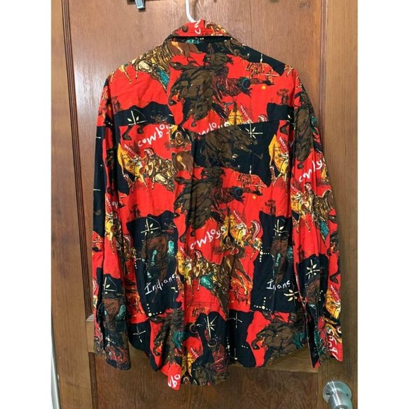 Vintage unisex unbranded Native American cowboy print long sleeved shirt